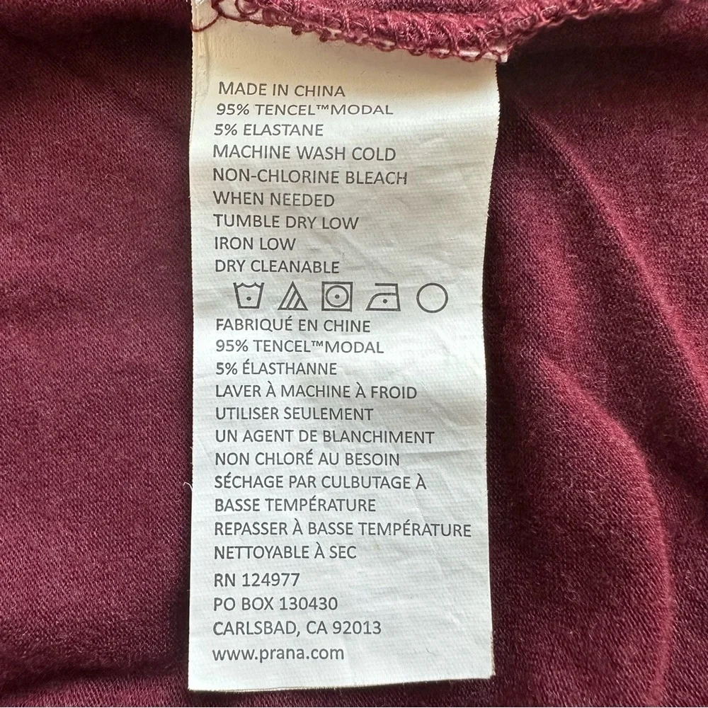 PrAna Foundation Seabrook Wrap Cardigan Sweater Open Front Maroon Heather XL